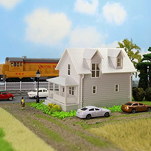 HO Scale Model Blank Buildlings Kit Unassembled House for 1:87 Model Train Layout JZ01JJ (HO Scale-1 Unit) - size: HO Scale-1 unit