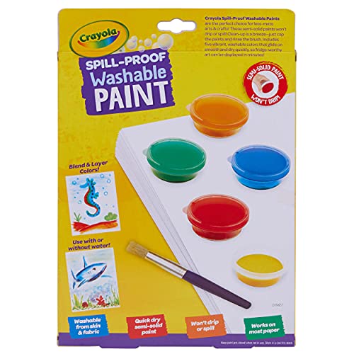 Crayola Spill Proof-Paint Set - Washable Paint for Kids, Includes Paint Brush & Paper, No Drip, Less Mess Arts & Crafts, Toddler Gift, Ages 3+ (Pack of 2) - size: 1 Count (Pack of 2)