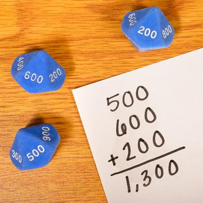 LEARNING ADVANTAGE Place Value Dice, 10 Sided, Pack of 12