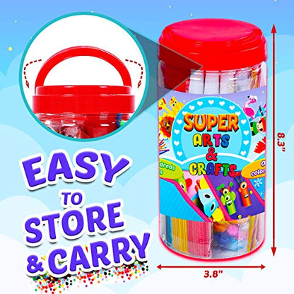 Goody King Arts and Crafts Supplies for Kids - Craft Art Supply Jar Kit for Student Age 4 5 6 7 8 9 10 Year Old Crafting Activity - Collage Arts Set for Toddlers Preschool DIY Classroom Home Project - size: Small