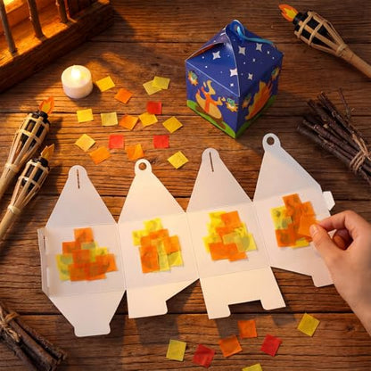 Simgoing 12 Sets Camp Crafts Camping Campfire Vbs Tissue Paper Crafts Kit - style: Camp