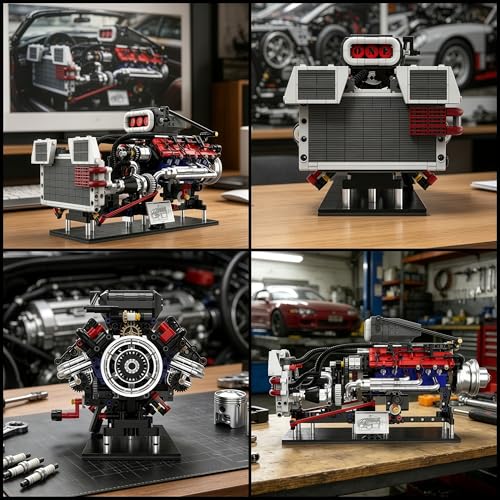 V8 Supercharged Engine Model Set that Run for Adults Kids,1151PCS