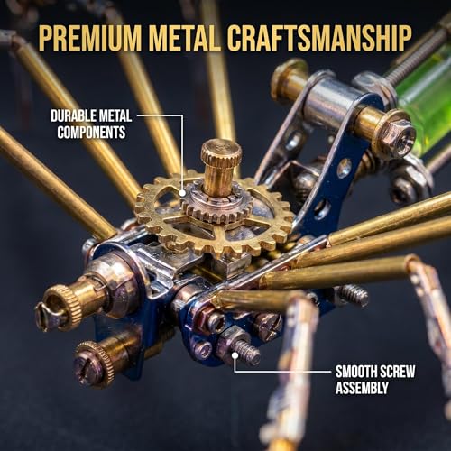 3D Metal Puzzles for Adults Teens-140+Pcs-Mechanical Spider Bee Insect Models-3 Hours to Build-Ideal for Birthday Gifts and Decorations(Mechanical Spider A) - style: Mechanical Spider A