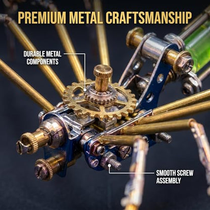 3D Metal Puzzles for Adults Teens-140+Pcs-Mechanical Spider Bee Insect Models-3 Hours to Build-Ideal for Birthday Gifts and Decorations(Mechanical Spider A) - style: Mechanical Spider A