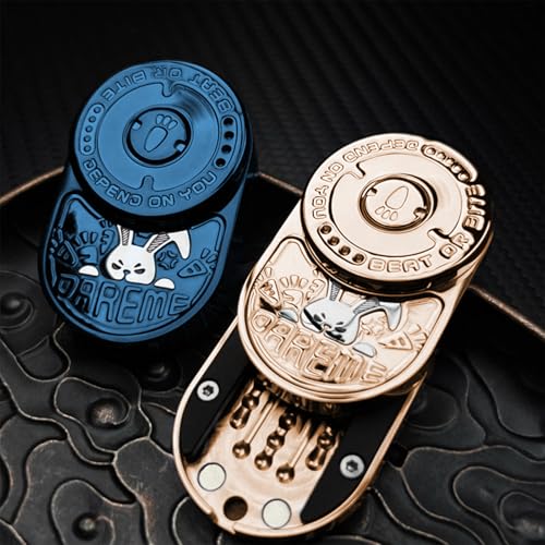 Desperate Rabbit Fidget Slider, Stainless Steel Metal EDC Fidget Toys Adults Executive Desk Toy for Keep Focus & Stress Relief (Mix Blue) - color: Mix Blue