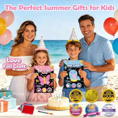 FUNNYB&G Foil Art Craft Kit for Kids, Sparkly Birthday Gift Toy for Girls - style: Insects