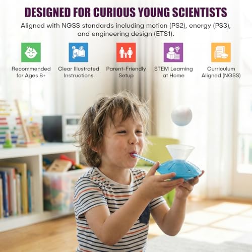 Physics Science Kit for Kids Ages 8-12 | STEM Educational Gift with 16 Experiments | Static Electricity, Magnetism & Air Pressure | DIY Science Set for Boys & Girls Birthday Christmas