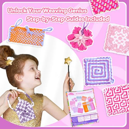 PREBOX 10’’ Potholder Weaving Loom Kit Refill Loops, DIY Crafts Supplies for Kids & Beginners, 224 Colorful Loops to Make 4 Large Pot Holders - color: Loops Refill - Plus