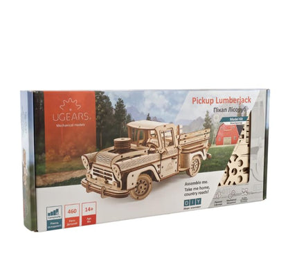 UGEARS Pickup Lumberjack Model Car Kits 3D Puzzle Adult Crafts, Mechanical Wooden Model Kits for Adults - style: Pickup Lumberjack
