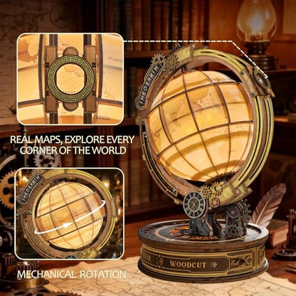 3D Puzzles for Adults LED Night Light DIY Mechanical Model Kit - color: Star Trail Globe