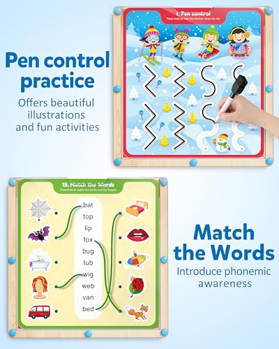 Coogam Handwriting Hundred Board, Wooden Montessori Math Manipulative