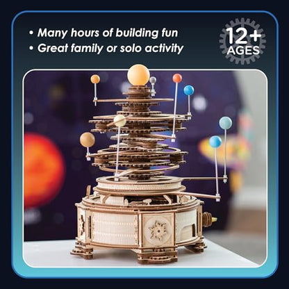 MindWare Gearjits: Solar System – Wooden 3D Building Puzzle for Teens & Adults – DIY Solar System Model – Fun for Parents Too! – Great STEAM Gifts for Ages 12+