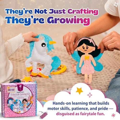 Pinwheel Crafts Fairytale Sewing Kit for Kids Ages 5-12, Learn to Sew - color: Fairytale