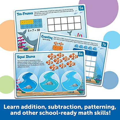 Learning Resources MathLink Cubes Kindergarten Math Activity Set Sea Adventures! - 115 Pieces, Age 5+, STEM Teaching Toys, Kindergartner Games - style: Sea Adventures