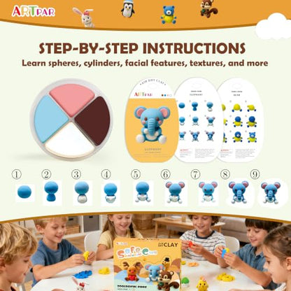 ARTPAR Air Dry Clay Kit, 12 Animals Modeling Magic Clay, Kids Crafts Gifts - color: Clay animals kit