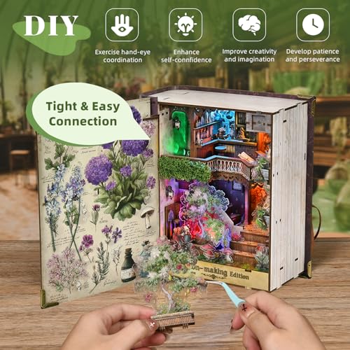 CCCDF DIY Book Nook Kit, 3D Wooden Puzzle for Adults Potion-Making Edition - color: Potion-making Edition