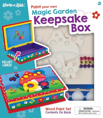 Masterpieces Craft Set - Magic Garden Keepsake Box Classic Wood Paint Kit - style: Magic Garden Keepsake Box