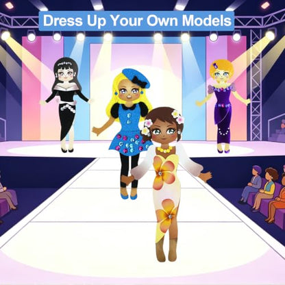 VKPI Fashion Dress Ups, Paper Art Crafts for Girls, Foam Paper Felt Fashion Activities for Kids Ages 5+ Toddler, Preschool Projects Toy Creative Gift Kit for Birthday - color: Dress Ups