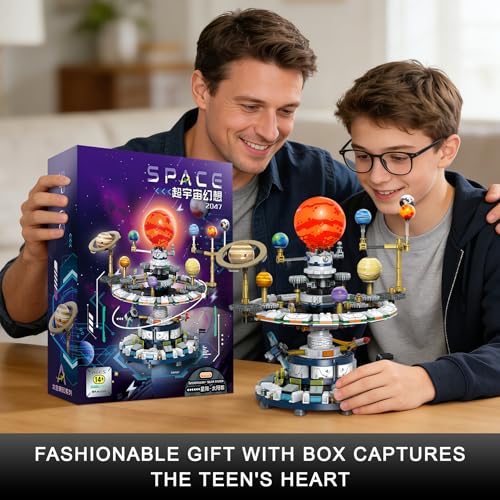 Rotatable Solar System Building Set, Space Exploration Building Blocks Set, Solar System Toys for Birthday for Teens Ages 12-14+ (963pcs)