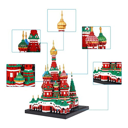 Building Block Set, Saint Basil's Cathedral Architecture Model Micro Mini Blocks, Educational Mini Blocks, 4300 PCS - color: Saint Basil's Cathedral