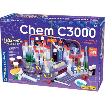 Thames & Kosmos 640132 Chem C3000, Chemistry Set, Includes Components From The Thames and Kosmos C2000 Plus Dozens of Additional Tools and Chemicals, 333 Experiments, 103 Pieces, Experiment Kit, 12+