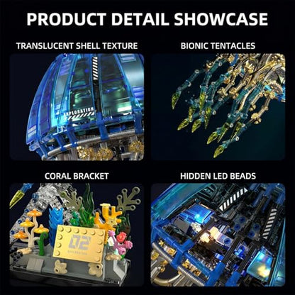 Bionic Glowing Mechanical Jellyfish Building Set, 1146PCS
