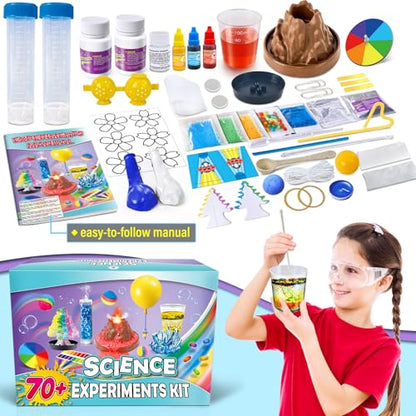 UNGLINGA 70+ Experiments Science Kit for Kids, Chemistry Set - style: science kits with 70+ experiments
