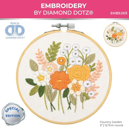 DIAMOND DOTZ Country Garden Embroidery Craft Kit for Adults, Beginners - color: Embroidery Country Garden