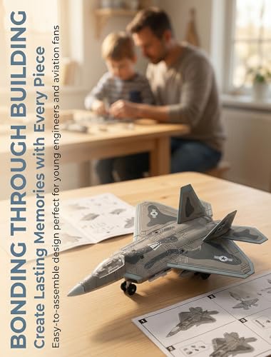 F22 Raptor Model Fighter Jet Plane Toy, 1/100 Plastic Military Airplane Building Kit 22 Pieces Snap-fit Assembly Aircraft Model with Stand Birthday Gift for Adults and Boys - color: F22-1/100