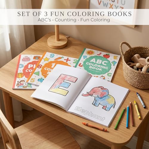 ZICOTO Fun Coloring Book for Kids - Set of 3 Cute Toddler Coloring Books