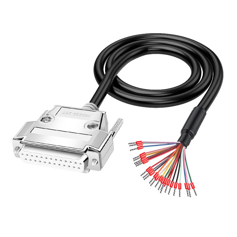 DB25 Female Solderless Breakout with 5Ft 24AWG Replacement Cable - style: Metal Female