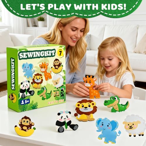 powerful xishan Sewing Kit for Kids, Animal Felt Craft for Kids Ages 5-8 - color: Animal Green