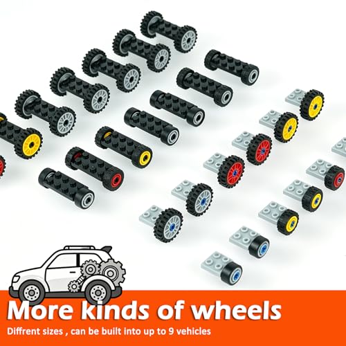 Wheels and Axles Sets Tires Building Blocks Classic Car Parts Accessories