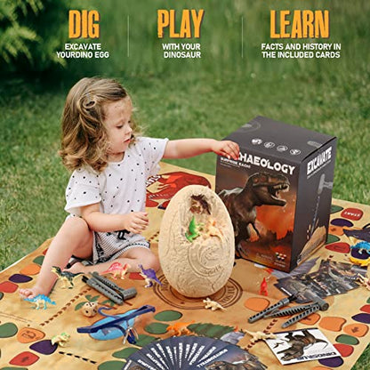 Jumbo Dinosaur Egg Dig Kit, Dinosaur Toys for Kids 5-7 with 12 Dinosaurs - style: Jumbo Dino Egg-01