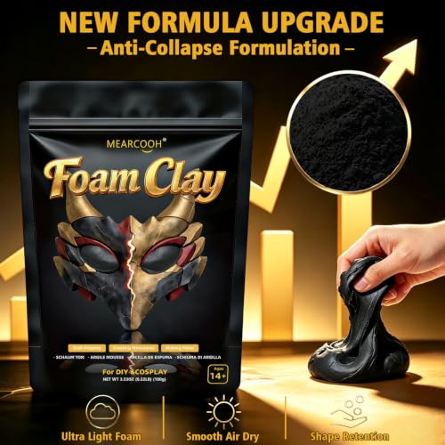 MEARCOOH Modeling air Dry Foam Clay Black Cosplay Magic Clay 100g (3.53oz) - color: Black, size: 100g