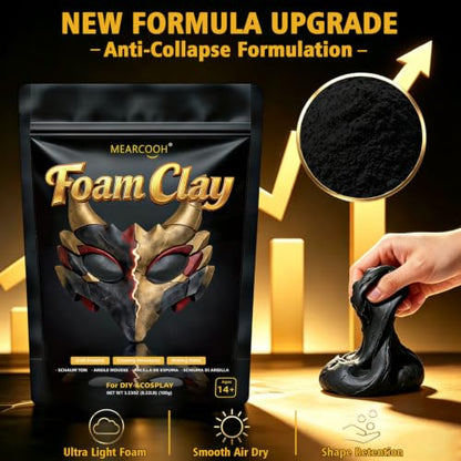 MEARCOOH Modeling air Dry Foam Clay Black Cosplay Magic Clay 100g (3.53oz) - color: Black, size: 100g