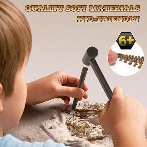 VIBIRIT Dig Up Dinosaurs Skeleton Set,Dinosaur Digging Fossil Kit Model Toys,Excavation Kits for kids5-12year,Educational Realistic Toys for Kids,Boys,Girls - style: Random