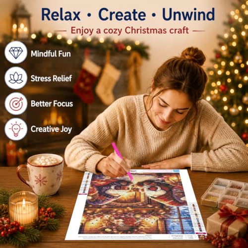 AUKELHJ Christmas Diamond Art Kits for Adults, Diamond Painting, 12x16 Inch - color: 03-Christmas, size: 12X16 inch