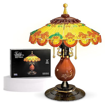 NEWABWN Retro Table Lamp Building Set Mini Blocks Home Decor 804pc - style: C