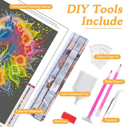 Okarina Diamond Art Kits for Adults & Beginners, Horse Diamond Painting Kit - color: HMDPUS-26104