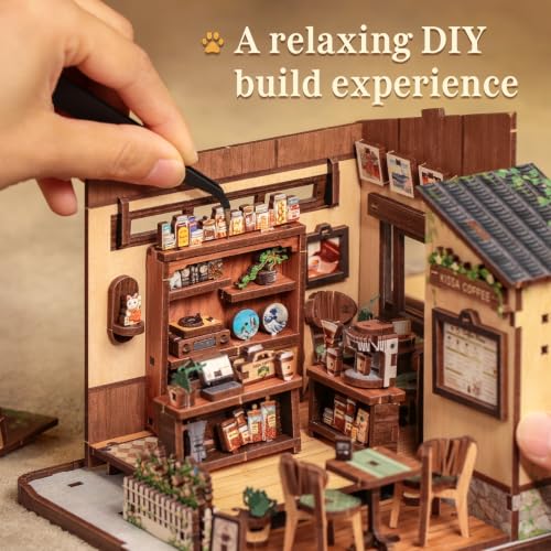 CUTEBEE DIY Miniature House Kit Japanese Coffee Shop Dollhouse