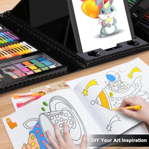 Art Supplies, 272 Pack Art Set Crafts Drawing Kit for Kids Girls Boys Teens - color: Black