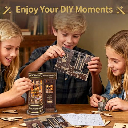 BELEEV Book Nook Kit for Adult and Teens,3D Wooden Puzzle(Magic Wand Store) - color: Magic Wand Store