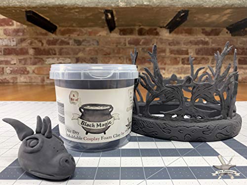 The Foamory Black Cosplay Foam Clay (300g) High Density Air Dry Craft Clay - color: Black, size: 300g