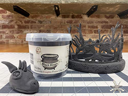 The Foamory Black Cosplay Foam Clay (300g) High Density Air Dry Craft Clay - color: Black, size: 300g