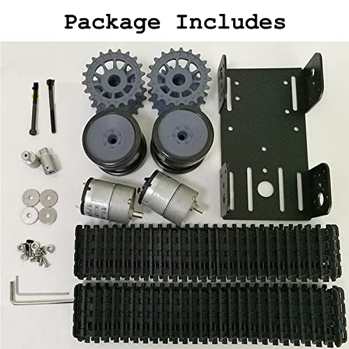 Premium Robot Tracked Car Chassis Kits with 2pcs DC Motor, Caterpillar Moving Robotic Tank Platform with 2pcs Tracks for Arduino Raspberry Pie Microbit Python DIY