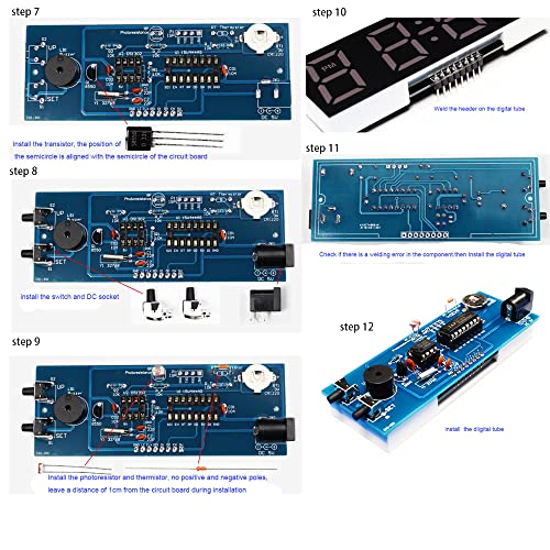 DIY Electronic Clock Kit 4 Digital Tube Green LED Time Week Temperature Date Display with Shell Soldering Project