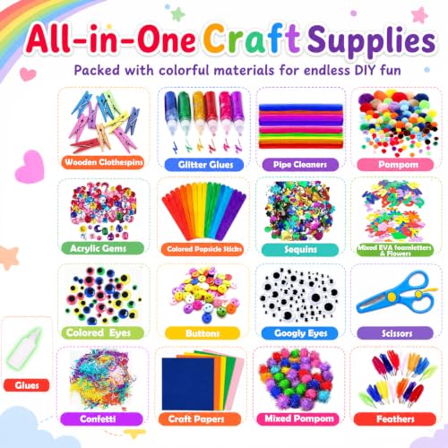 FUNZBO Arts and Crafts Supplies for Kids - Kindergarten School Craft Kit - size: Jar Set (Large)