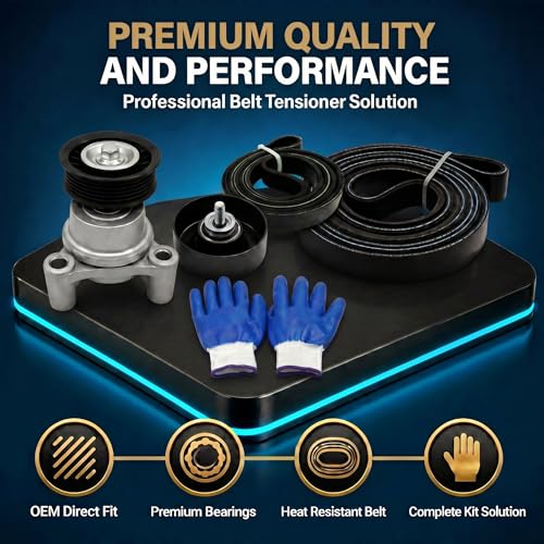 Serpentine Belt Tensioner Idler Pulley Kit with EPDM Belts Compatible with Chevy Silverado 1500 Avalanche Tahoe 2009-2013, GMC Sierra 1500 Yukon 2010-2013, Hummer H2 H3 2009, Replace 39083, 36299 - size: 39083+36299+4PK902+6PK2370