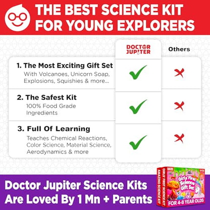 Doctor Jupiter Girls’ First Science Gift Set for Ages 4+, Birthday Gift - style: Girls' Amazing Science Gift Set: 4+